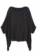 Seiden-Tunika Fledermausärmel schwarz