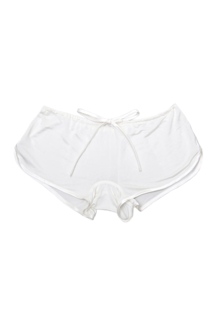 Damen Hot Pants elfenbein mit Schleife