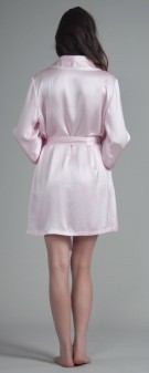 rosa Damen Morgenmantel Seide - rosa