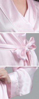 rosa Damen Morgenmantel Seide - rosa