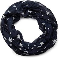 Damen Seidenschal Loopschal mit Sternen