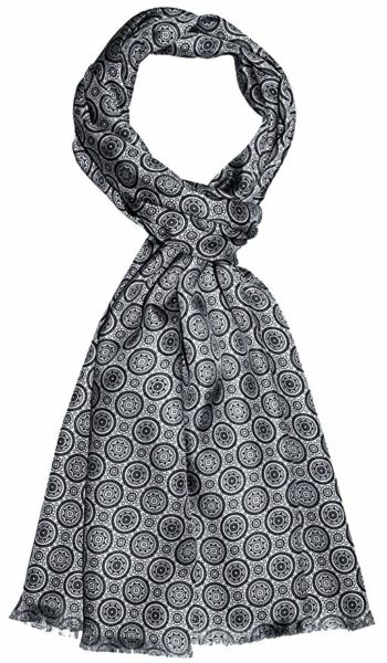 Herren Seidenschal mit grauem Muster