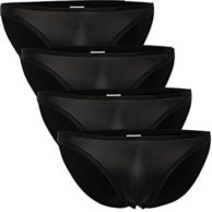 Herren Seidenslips schwarz 4er-Pack