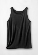 Herren Shirt Unterhemd Seide - schwarz