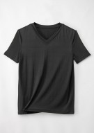 Herren Shirt Unterhemd Seide - schwarz