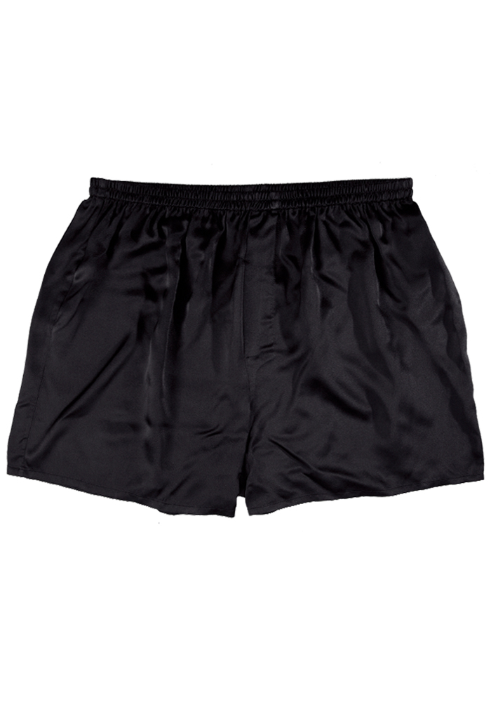 Herren Shorts aus schwarzer Frühlingsseide
