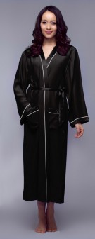 Kimono Seide Damen - schwarz