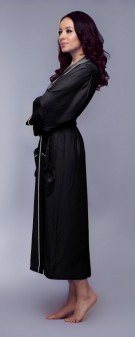 Kimono Seide Damen - schwarz