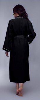 Kimono Seide Damen - schwarz