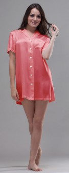 dunkel pink Nachthemd Seide Damen - dunkel pink