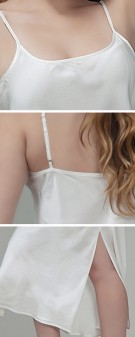 elfenbein Nachthemd Seide Damen - elfenbein