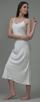 Nachthemd Seide Damen - elfenbein weiß