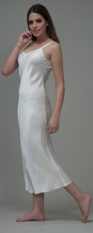 Nachthemd Seide Damen - elfenbein weiß