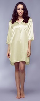 Nachthemd Seide Damen - hellgelb