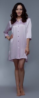 hellviolett Nachthemd Seide Damen - hellviolett