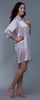 hellviolett Nachthemd Seide Damen - hellviolett