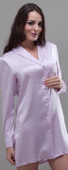 hellviolett Nachthemd Seide Damen - hellviolett