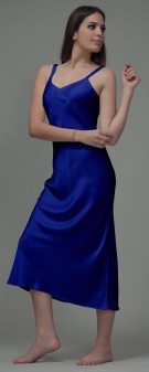 Nachthemd Seide Damen - marineblau