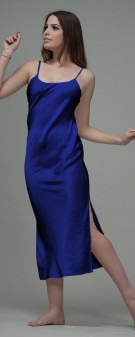 marineblau Nachthemd Seide Damen - marineblau