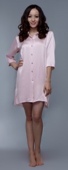 rosa Nachthemd Seide Damen - rosa