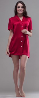rot Nachthemd Seide Damen - rot