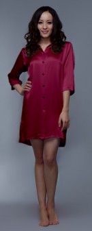 weinrot Nachthemd Seide Damen - weinrot