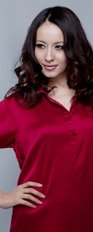 Nachthemd Seide Damen - weinrot