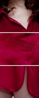 Nachthemd Seide Damen - weinrot