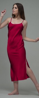 weinrot Nachthemd Seide Damen - weinrot