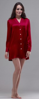 weinrot Nachthemd Seide Damen - weinrot
