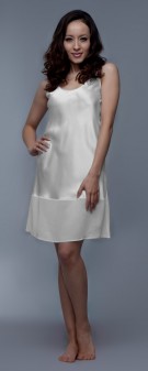 Nachthemd Seide Damen - weiß elfenbein