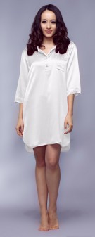 Nachthemd Seide Damen - weiß elfenbein