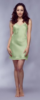 apfelgrün Neglige Seide Damen - apfelgrün