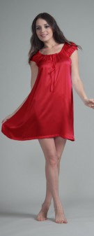 Neglige Seide Damen - dunkelrot