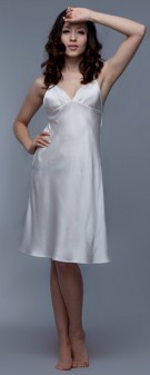 Neglige Seide Damen - elfenbein creme