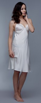 Neglige Seide Damen - elfenbein creme