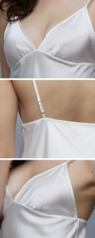 Neglige Seide Damen - elfenbein creme