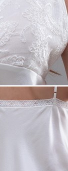 Neglige Seide Damen - elfenbein weiß