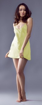 hellgelb Neglige Seide Damen - hellgelb