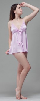 hellviolett Neglige Seide Damen - hellviolett