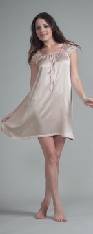 Neglige Seide Damen - khaki