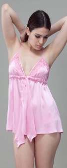 pink Neglige Seide Damen - pink