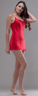 rot Neglige Seide Damen - rot