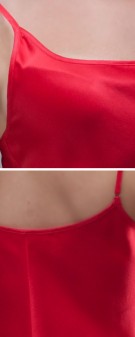 rot Neglige Seide Damen - rot