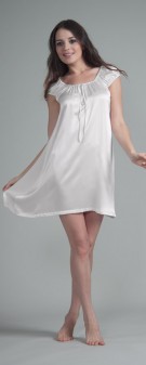 Neglige Seide Damen - weiß elfenbein