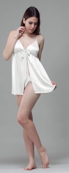 weiß elfenbein Neglige Seide Damen - weiß elfenbein