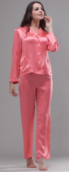 dunkel pink Seiden Pyjama Damen - dunkel pink