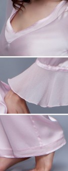 rosa Seiden Pyjama Damen - rosa