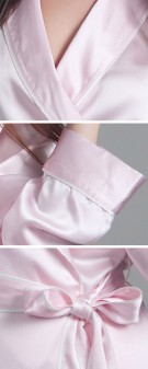 rosa Seiden Pyjama Damen - rosa