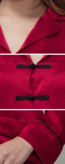 weinrot Seiden Pyjama Damen - weinrot